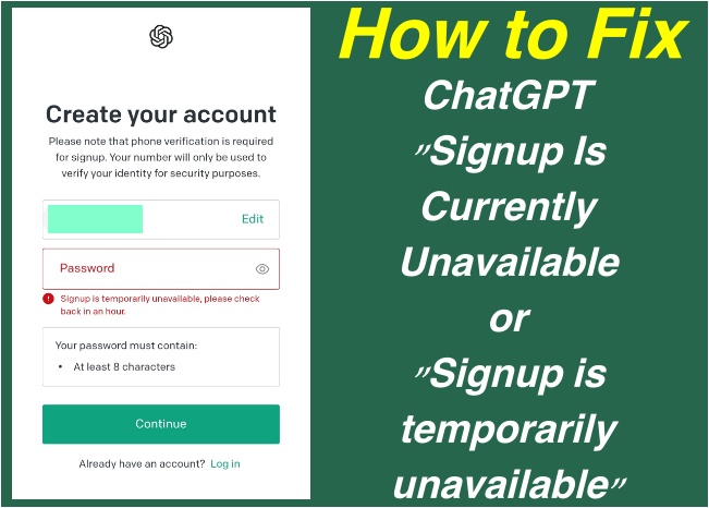 ChatGPT signup problem
