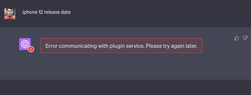 error communicating with plugin service